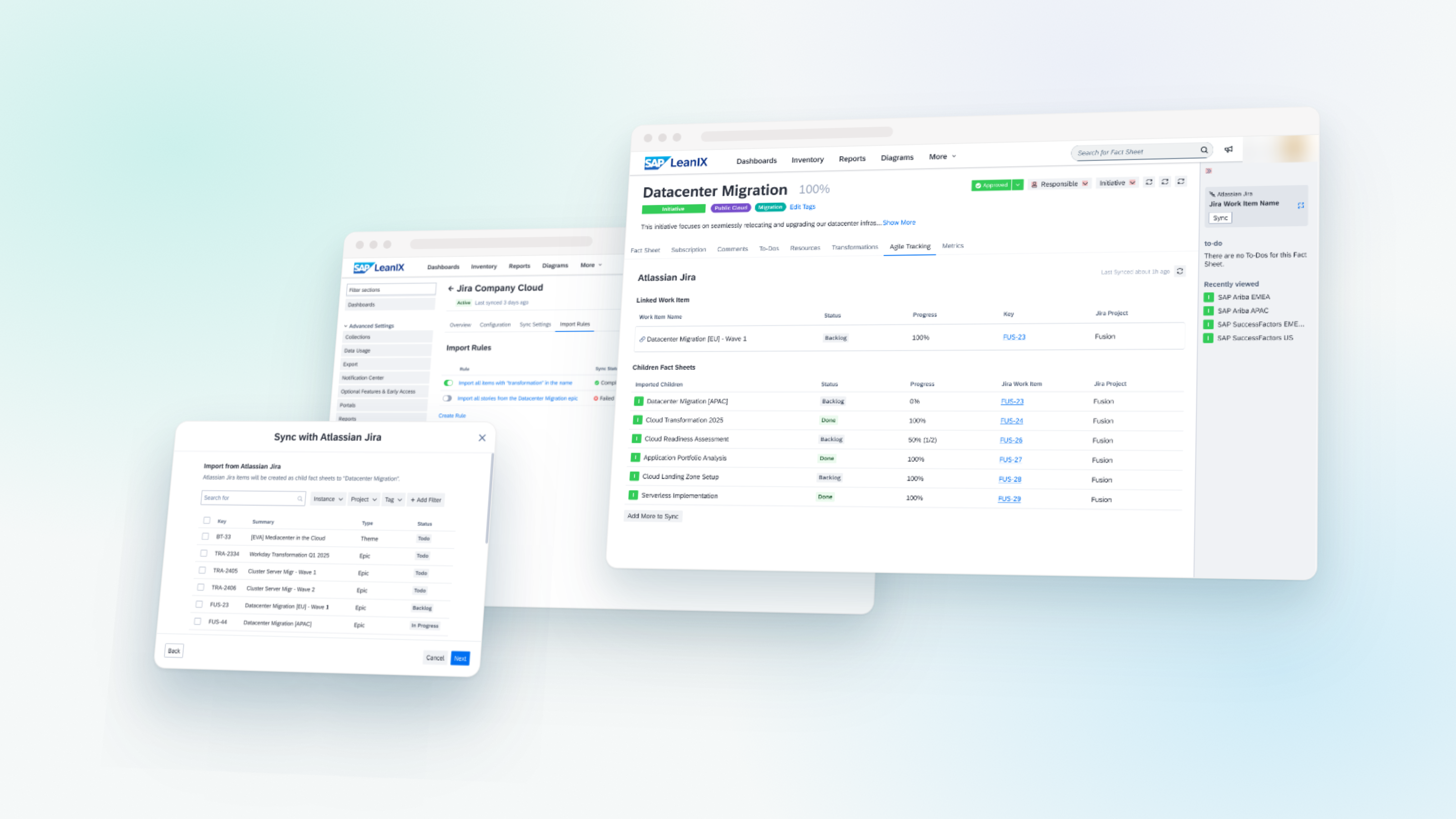 Jira integration screens